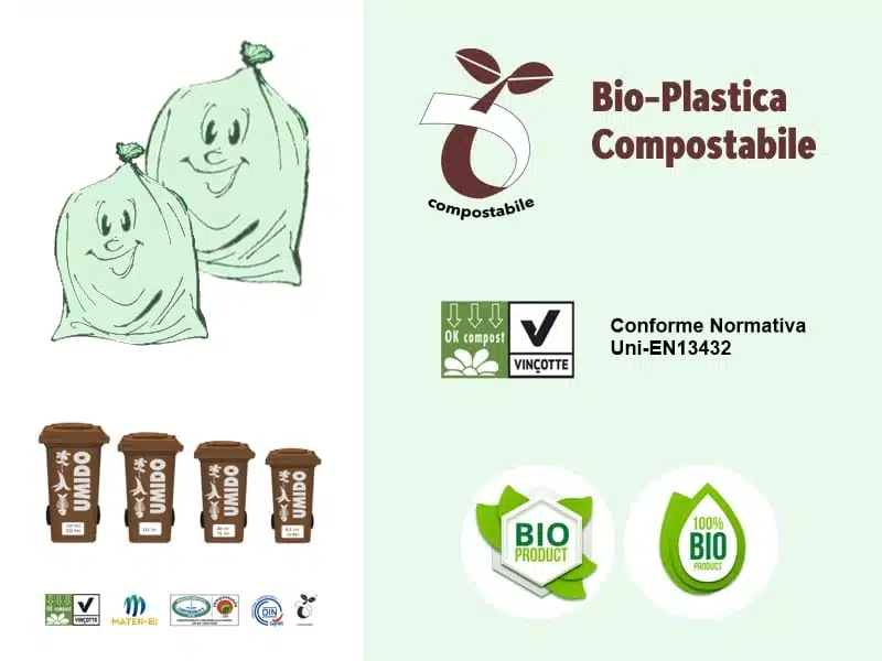 sacchi per umido compostabili biodegradabili