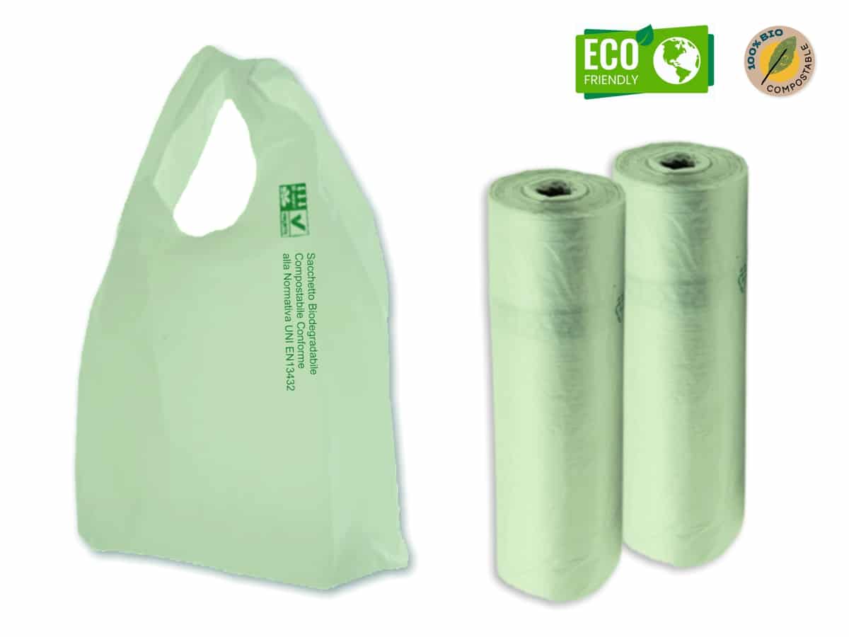 Borse shopper biodegradabili compostabili - Spessore standard