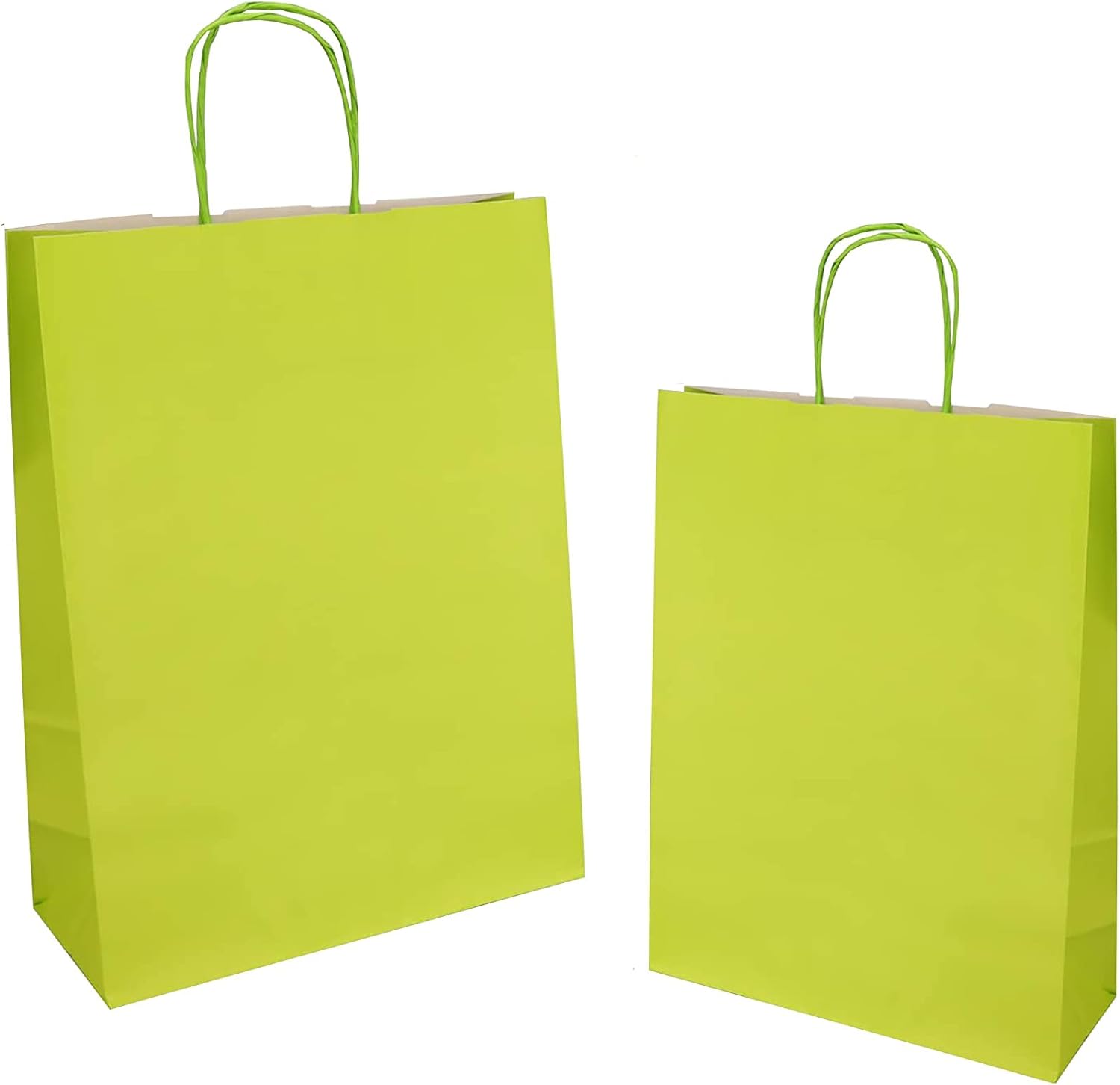 Pacco da 25 Shopper in carta da 110 GR. Colore Verde Mela