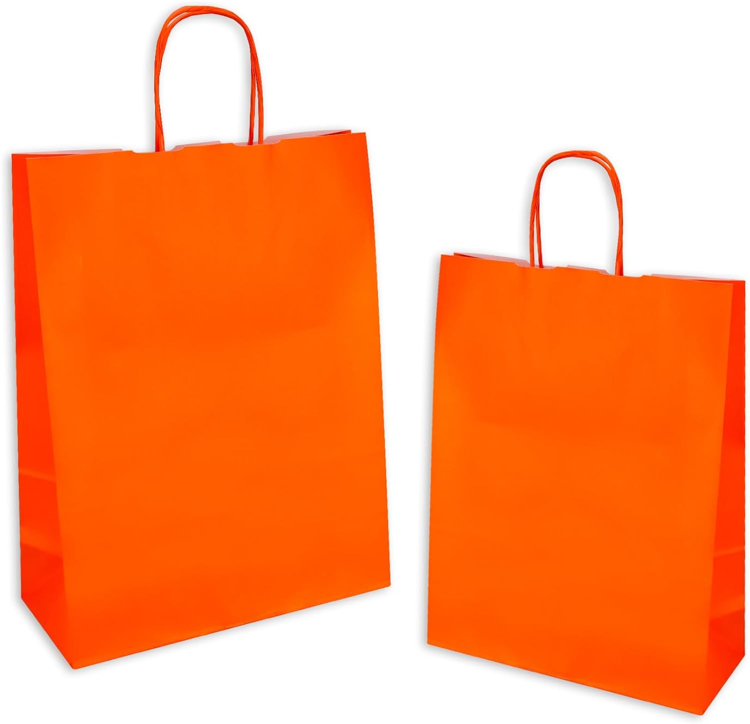Pacco da 25 Shopper in carta da 110 GR. Colore Arancio